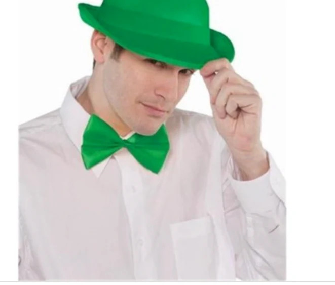 Green Bow Tie Neckband School Spirit Fancy Dress Up Halloween Adult Costume