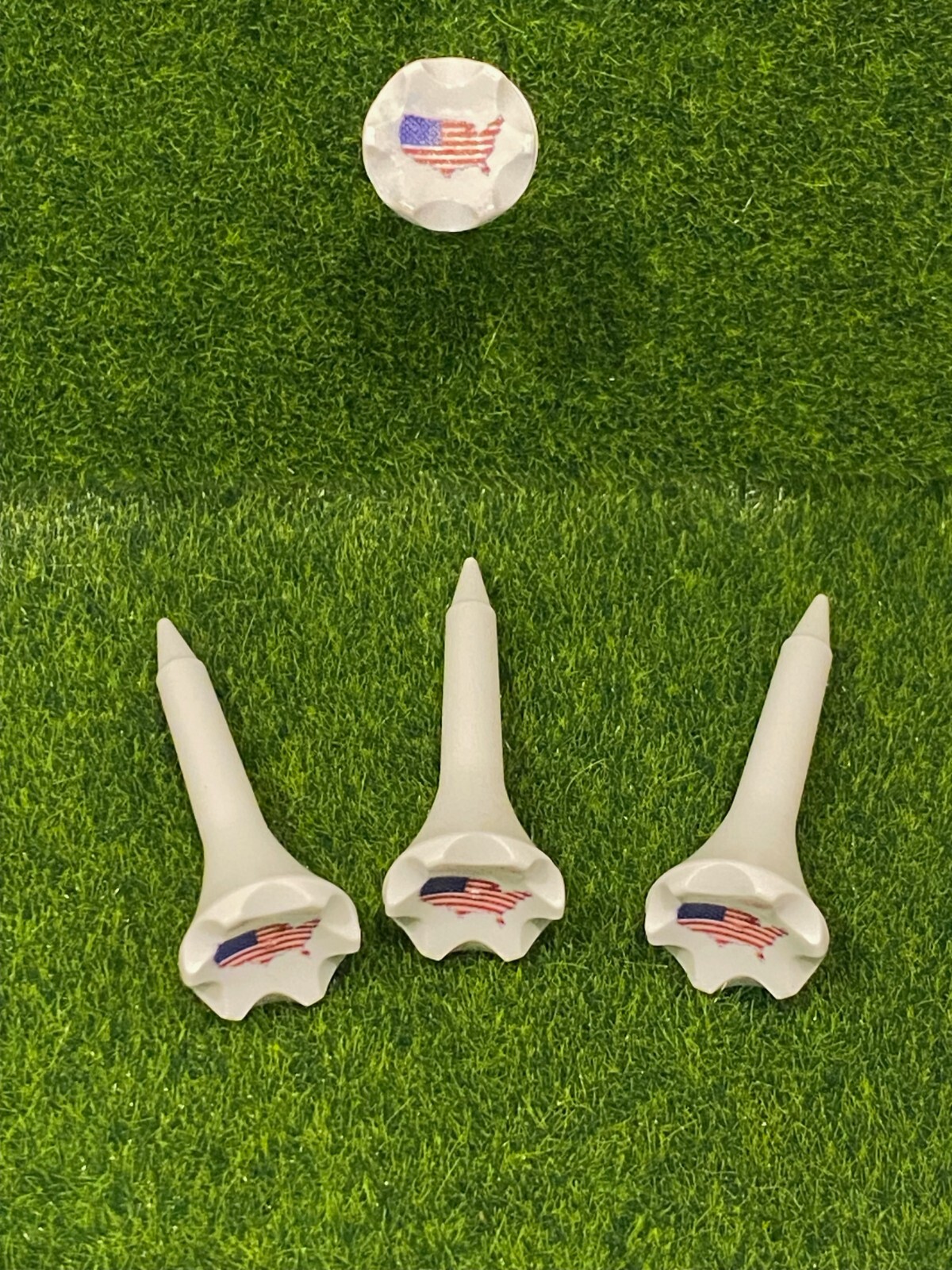 USA Flag 1.5” 1 1/2" EPIK Evolution PTS Plastic Golf Tees Wholesale Shortee