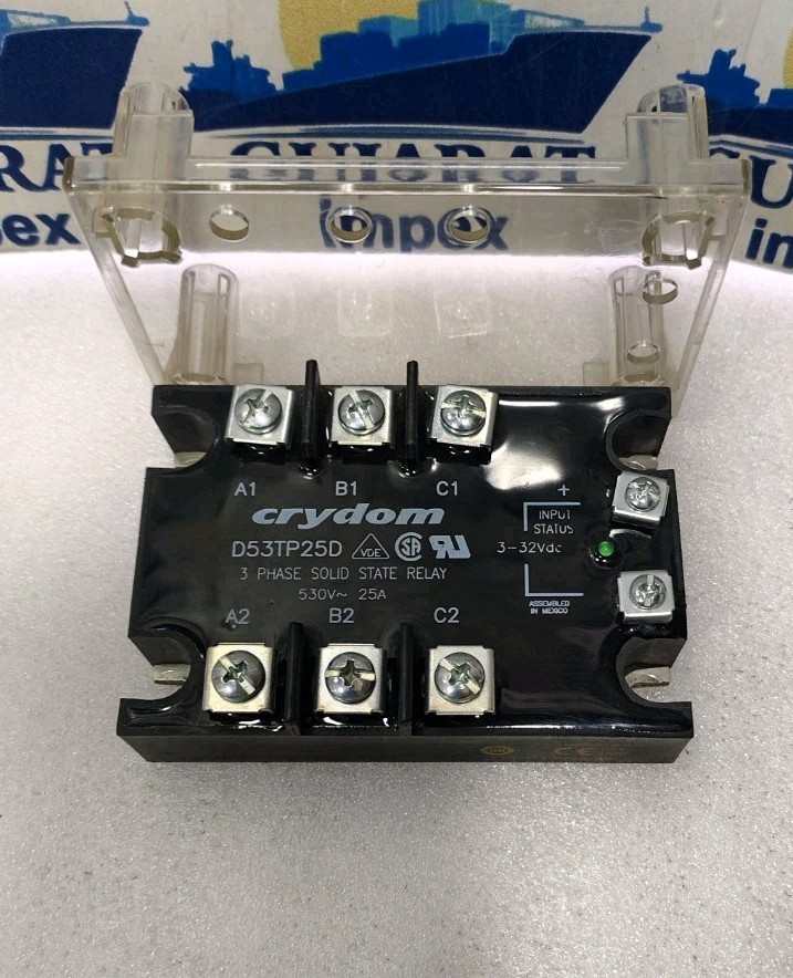 Crydom D53TP25D 3-Phase 25A 530V 3-32 VDC Control Solid State Relay D5TJ1008