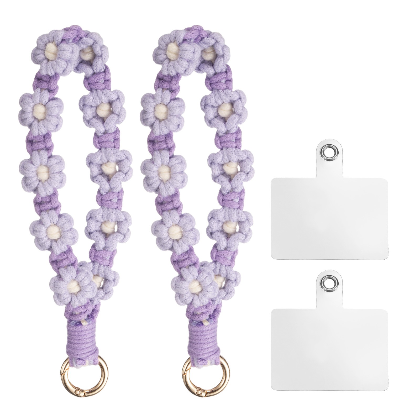 2 Pcs Cute Phone Wrist Strap with Tether Tabs, Light Purple