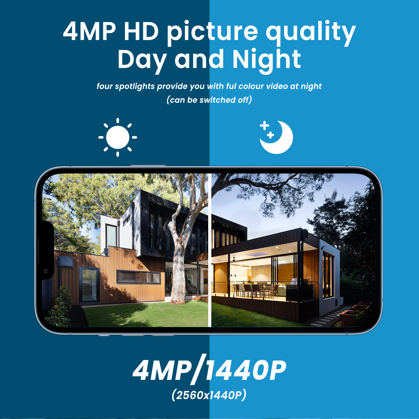 Solar Battery Powered Wireless Security Camera System Home Outdoor Wifi IP Audio