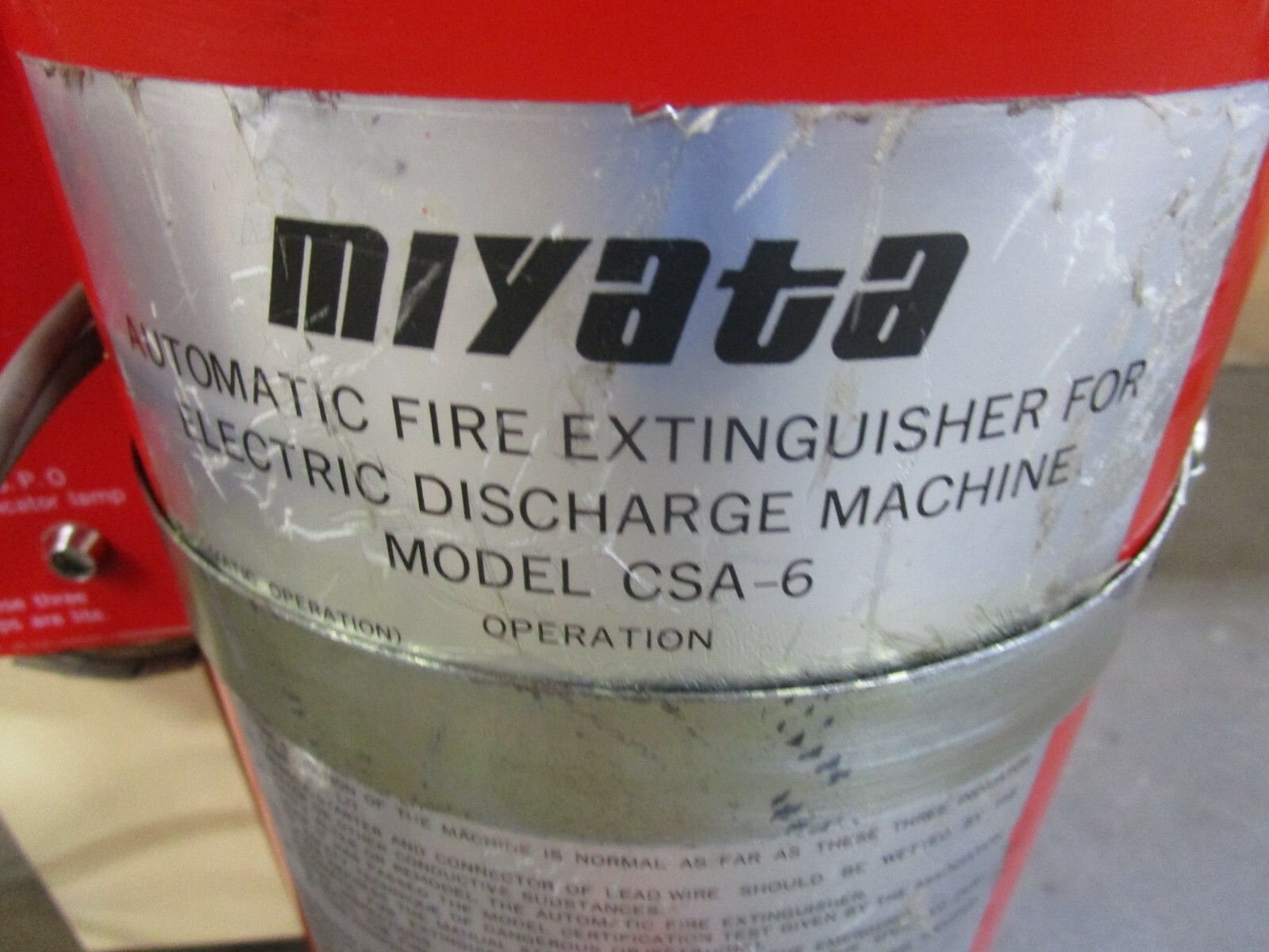 MIYATA CSA-6 6L AUTOMATIC FIRE EXTINGUISHER FOR ELECTRIC DISCHARGE MACHINE