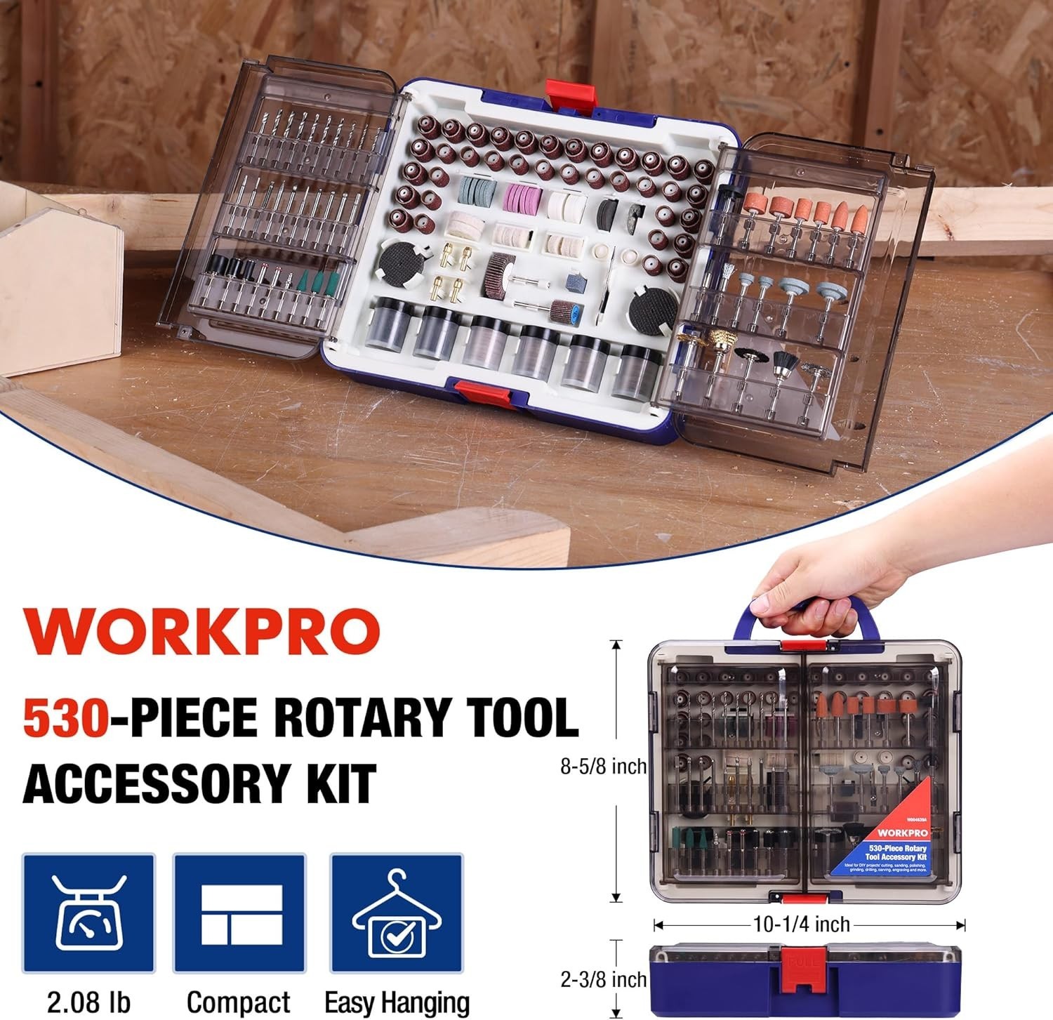 530-Piece Rotary Tool Accessory Kit, Rotary Tool Bits for Easy Cutting, Grind...