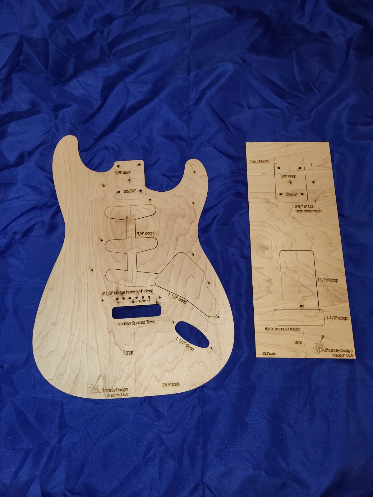Guitar Body Template Standard S Shape4 Import Strat Bridge Tremolo 3ply