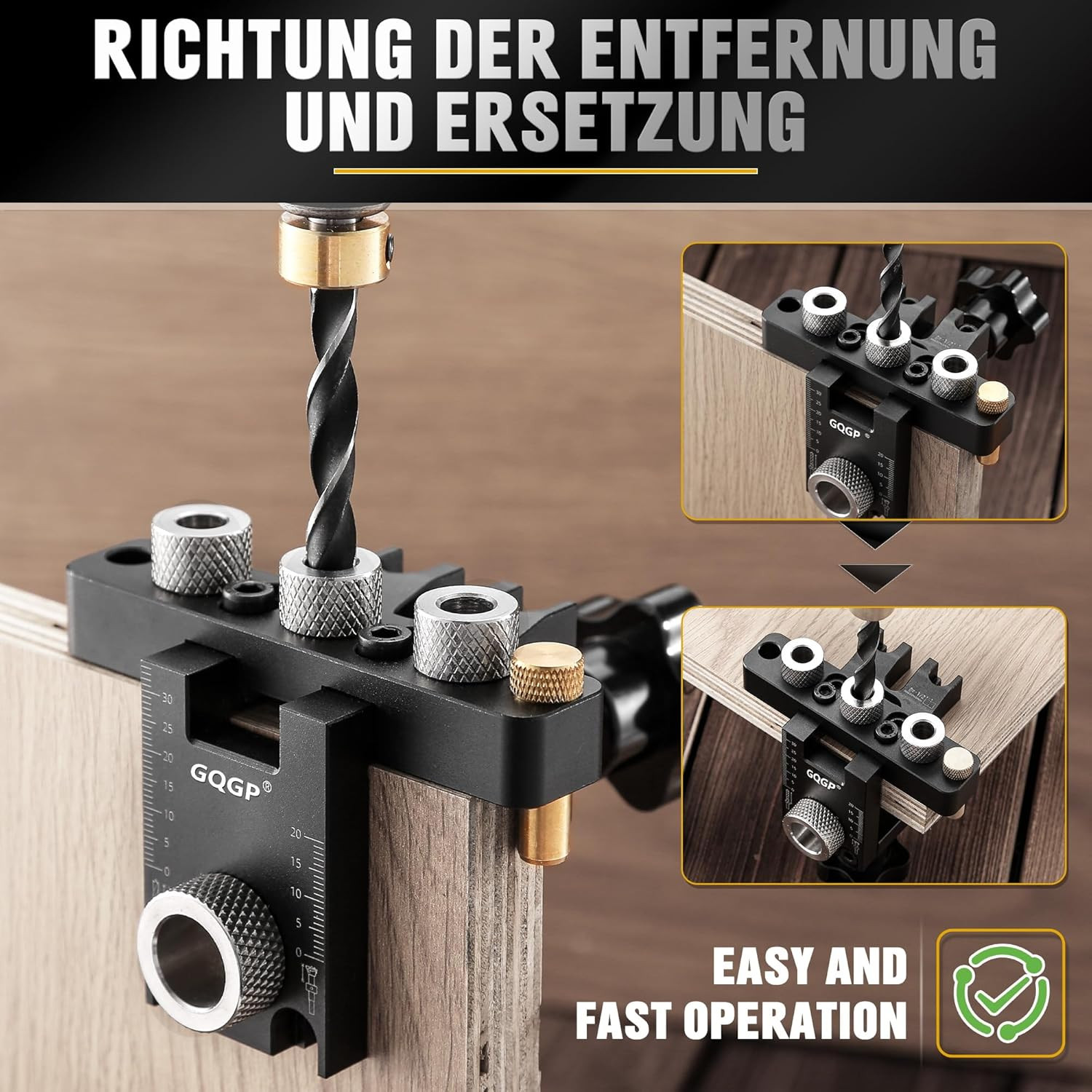 3 in 1 Dowel Jig Drill Kit,Self Centering Doweling Jig,Adjustable Drilling Width