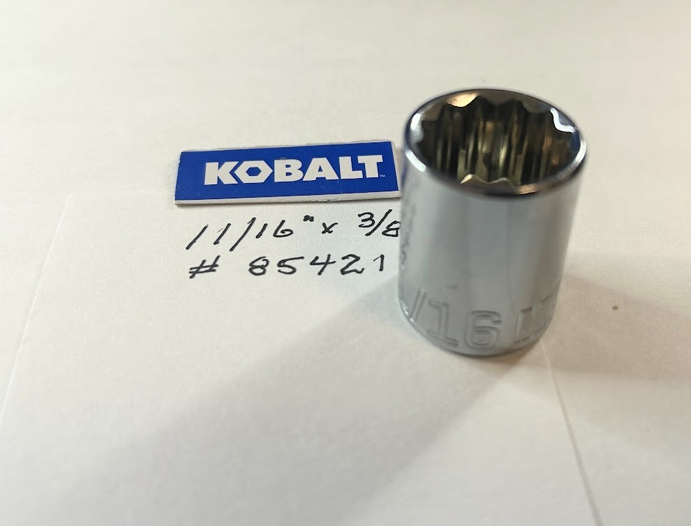 Kobalt  11/16" x 3/8" Dr Standard Chrome Socket 12 Pt  # 85421  Free USA Ship