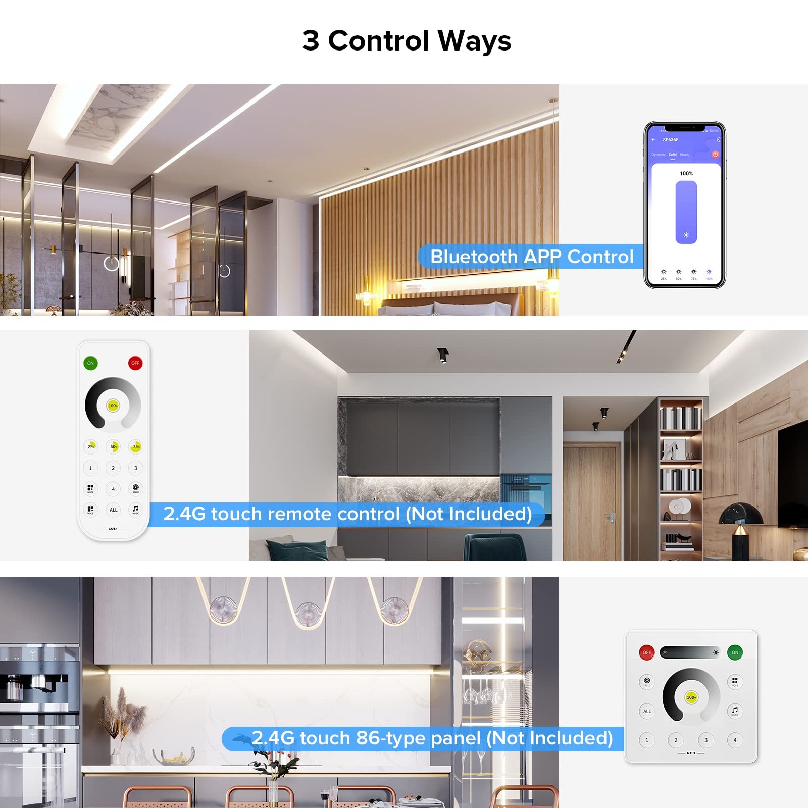 SP636E Single Color Music Bluetooth SPI Controller Dynamic White Light Effect...