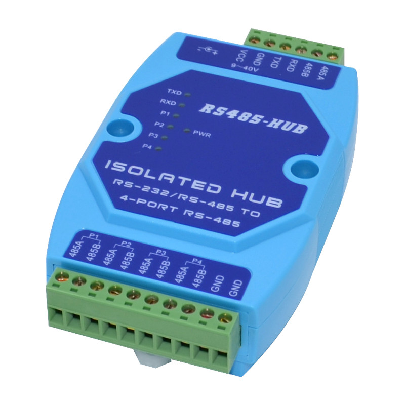 1pcs Industrial grade optical isolation 4-channel RS485 hub 1 in 4 out DC9-40V
