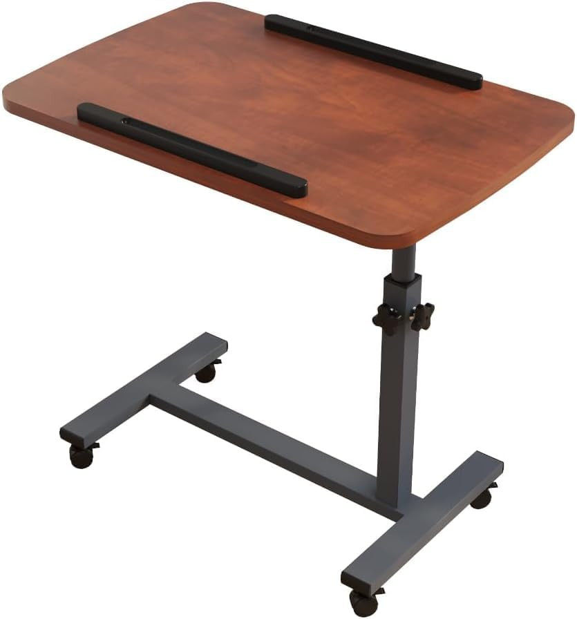 Adjustable Mobile Laptop Table with Wheels - Portable Desk for Couch & Bedside