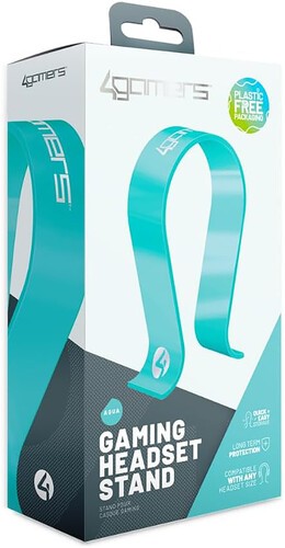 PC Accessory: 4Gamers Panther Headset Stand - Aqua: Compatible with PC, PS5, Xbo