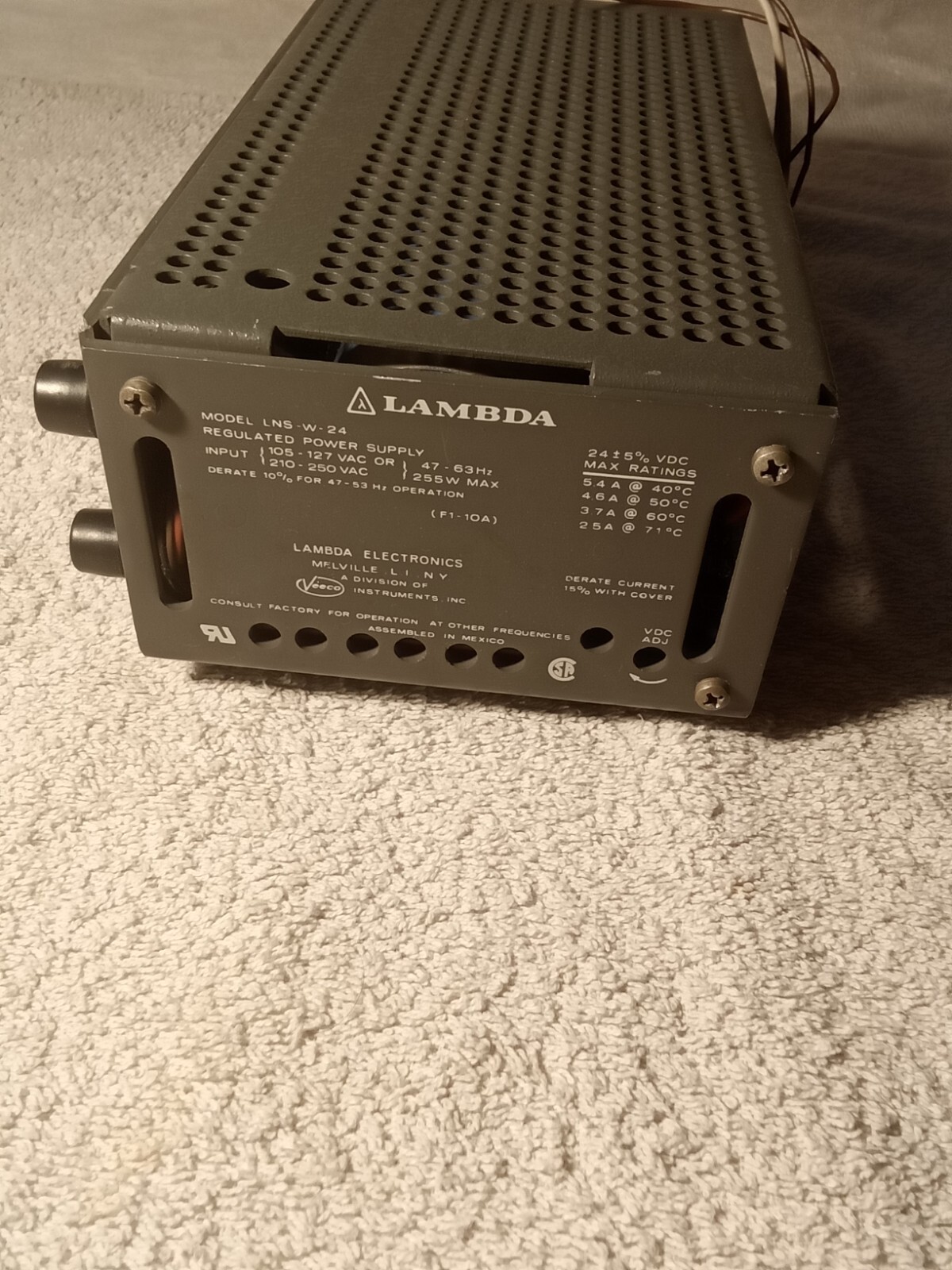 Lambda Electronics Regulated Power Supply Model: LNS-W-24