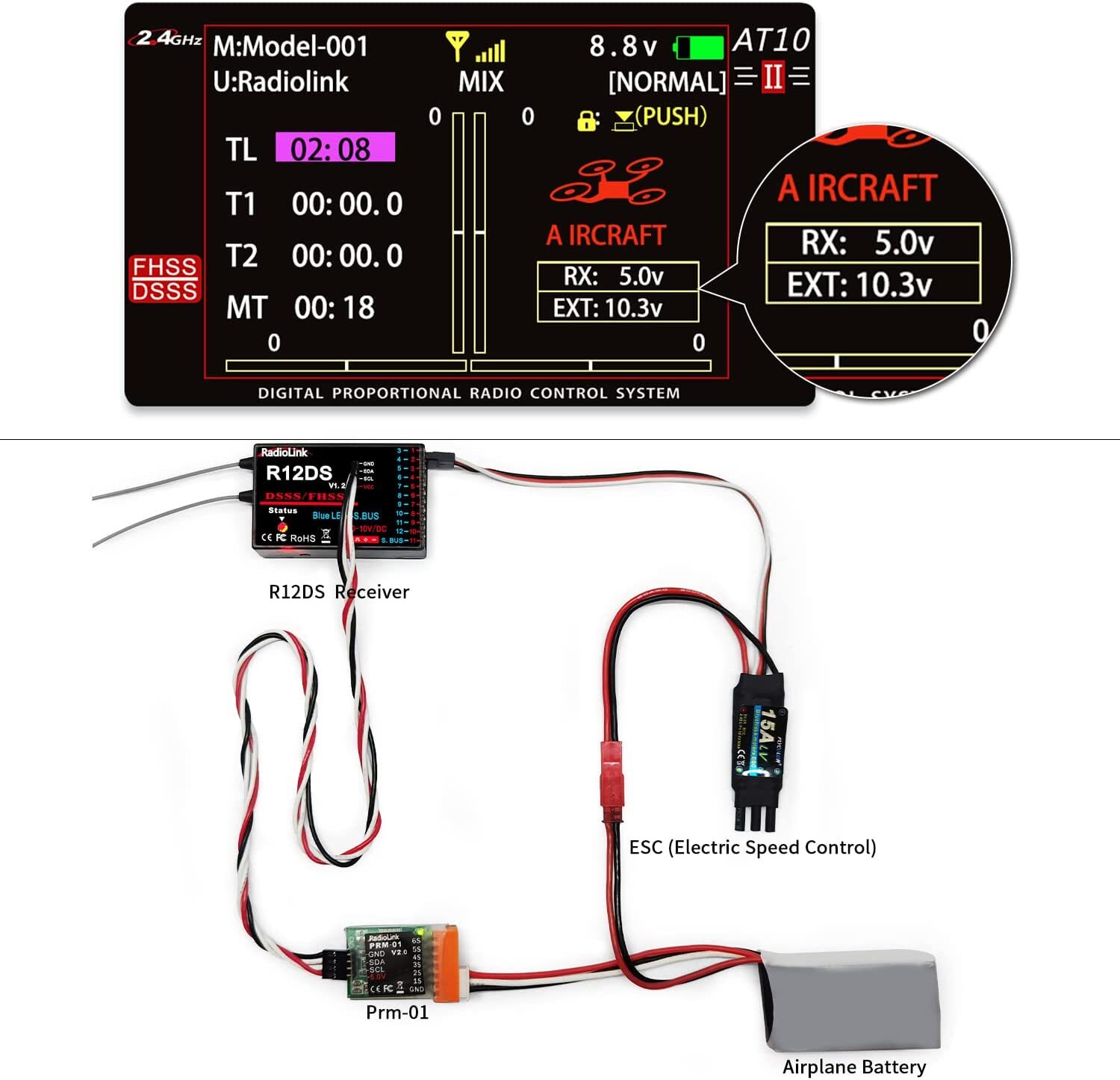 Radiolink PRM-01 Real-time Model Voltage Telemetry Module