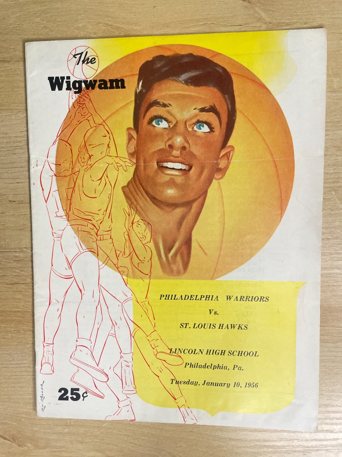 The Wigwam Warriors Vs. Hawks January 10, 1956 Basketball Program B3389
