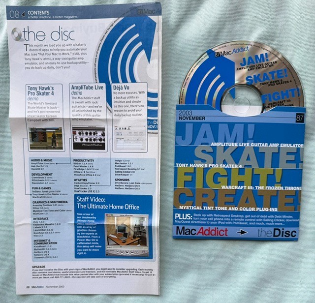 "MacAddict" Vintage Mac Software CD Disks, 47, compiling software, demos, games