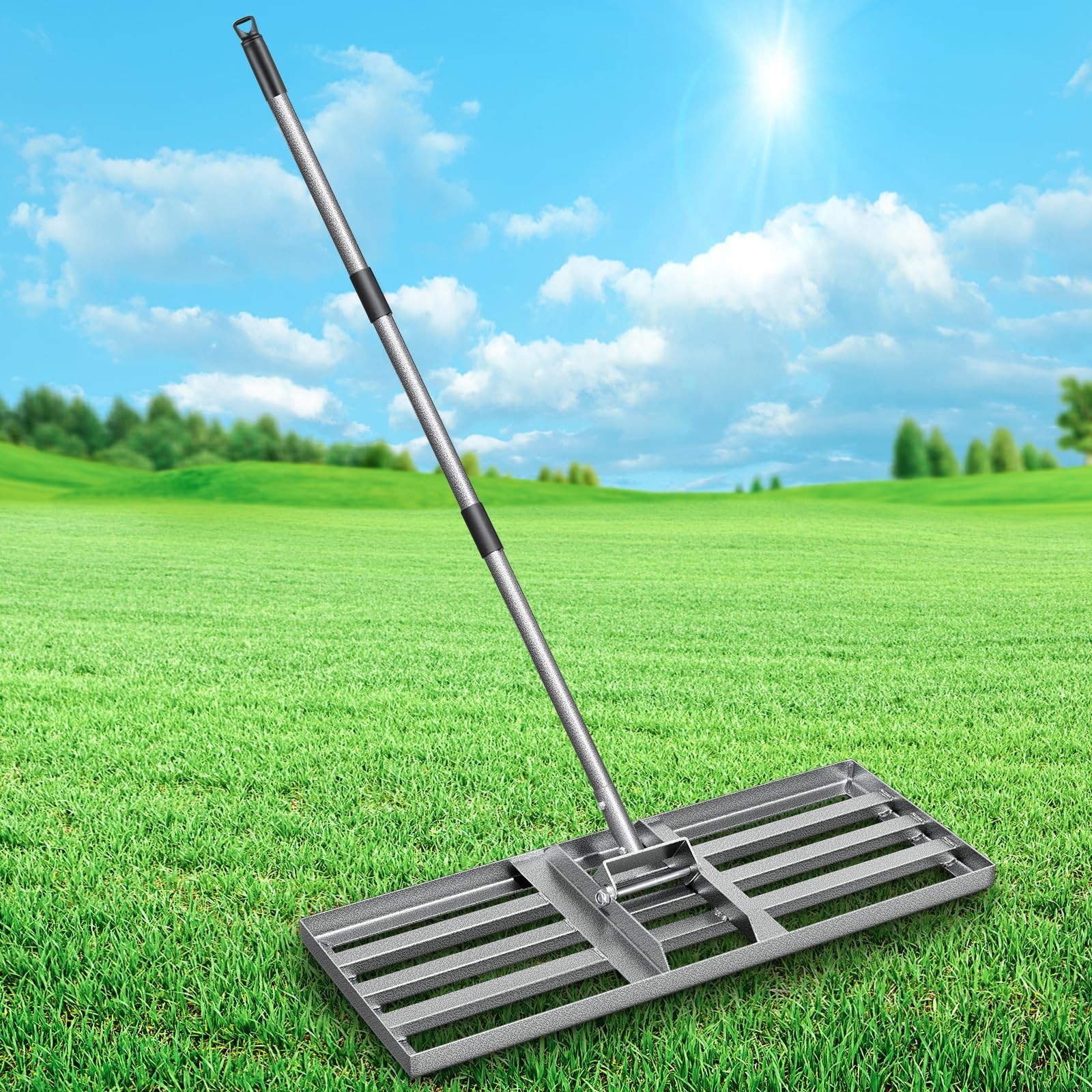 Lawn Leveling Rake, 30"x10" Heavy Duty Leveling Rake for Soil, Sand, Compost,...