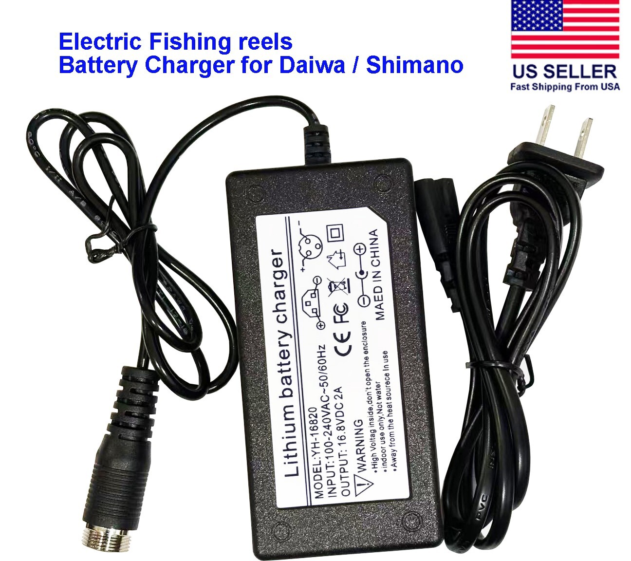 Electric Fishing Reel Battery Charger for Daiwa Shimano PLEMIO