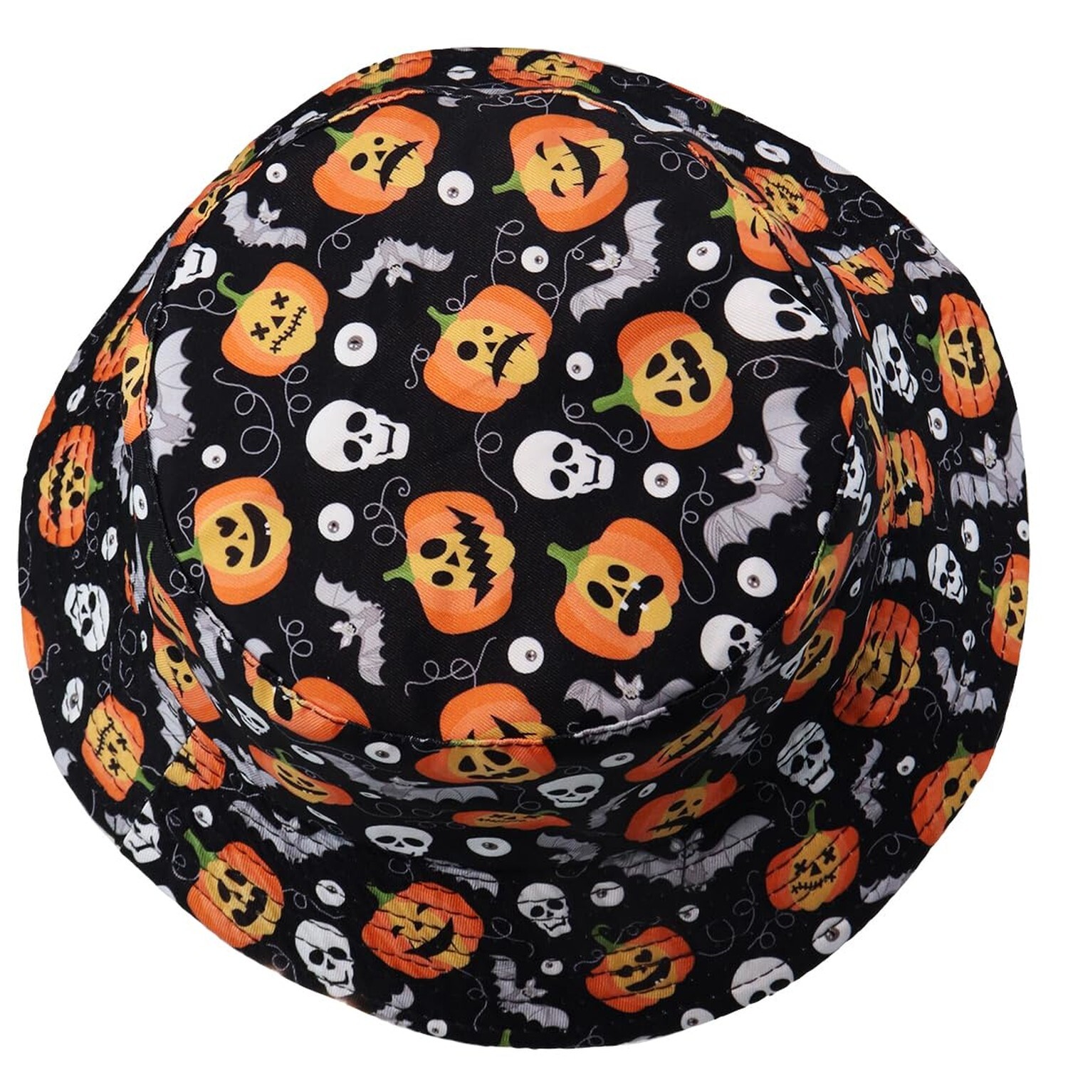 Halloween Bucket Hat Beach Sun Hat Funny Fishing Hat for Women, Reversible Do...