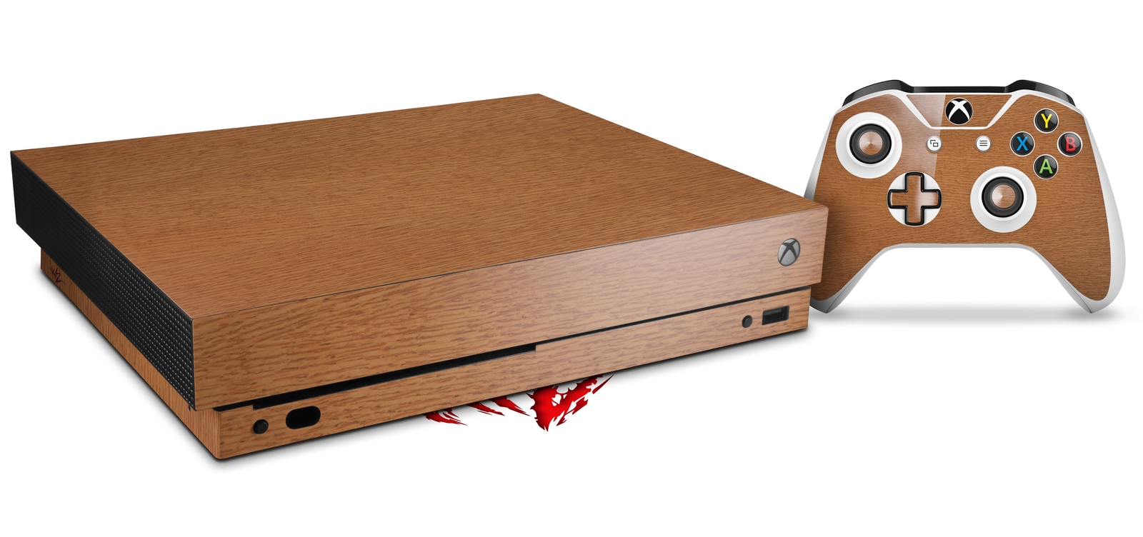 Skin Set for XBOX One X Wood Grain - Oak 02