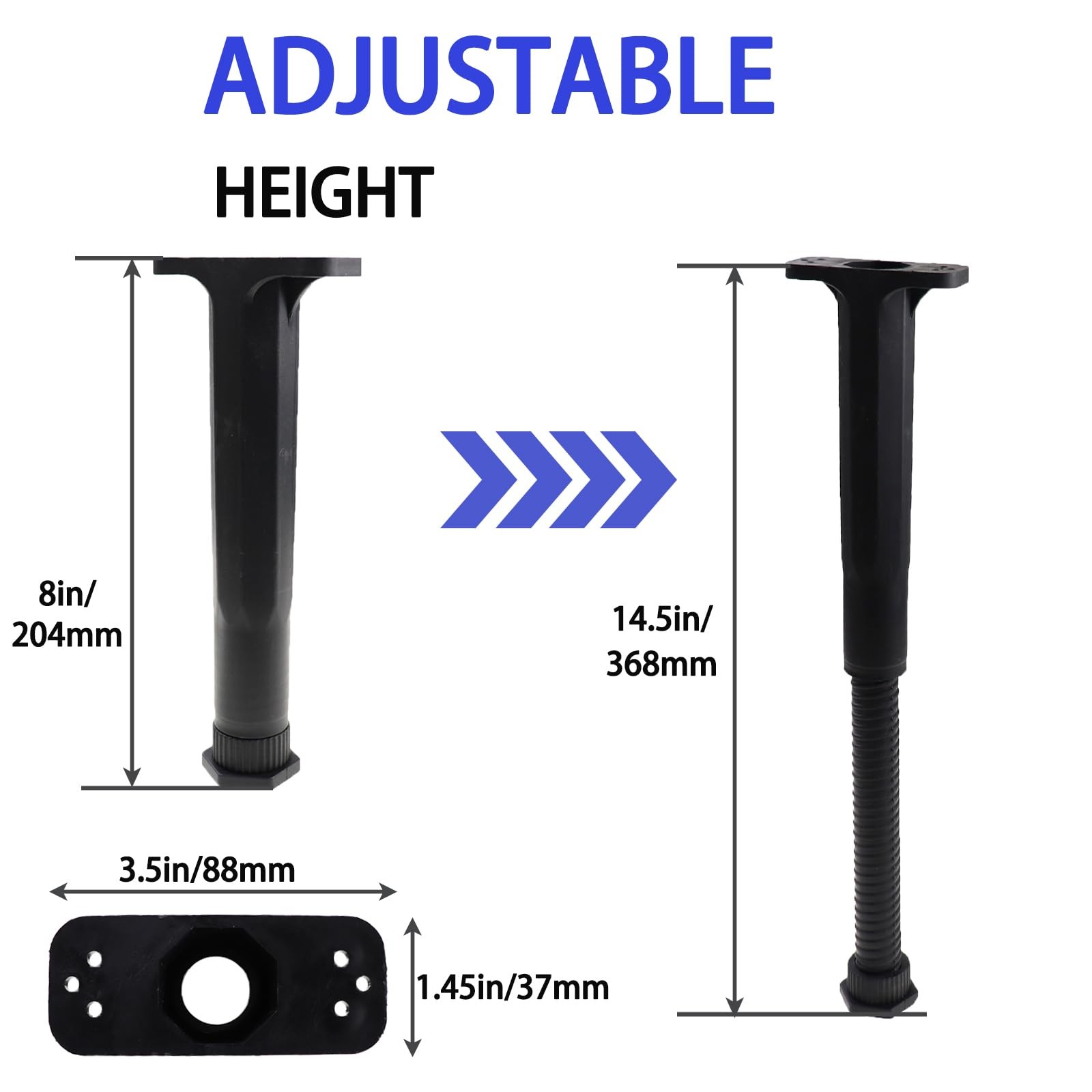 Nihfien Adjustable Height Bed Support Leg 8-14.5 Inch, Universal Queen/King/C...