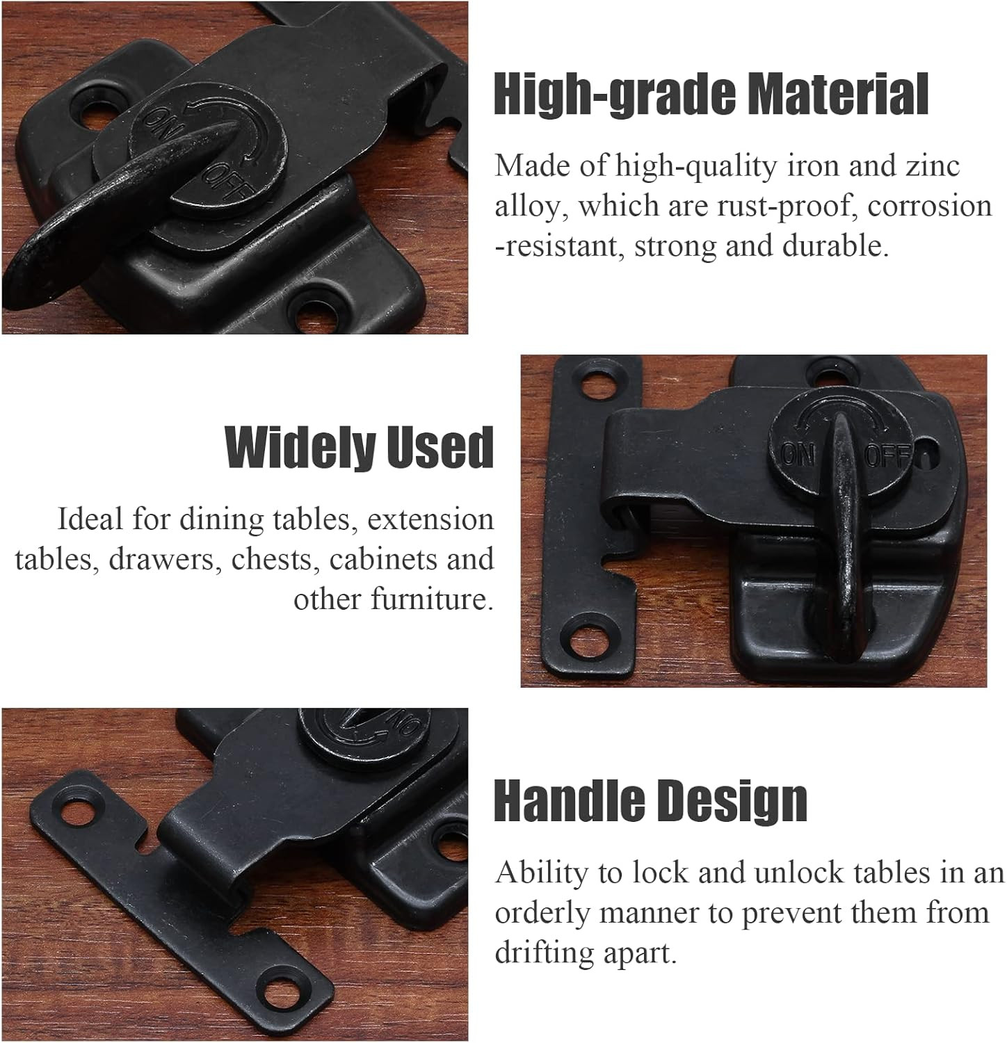 4 Pieces Metal Dining Table Locks Dining Training Table Buckles Latches Table Co