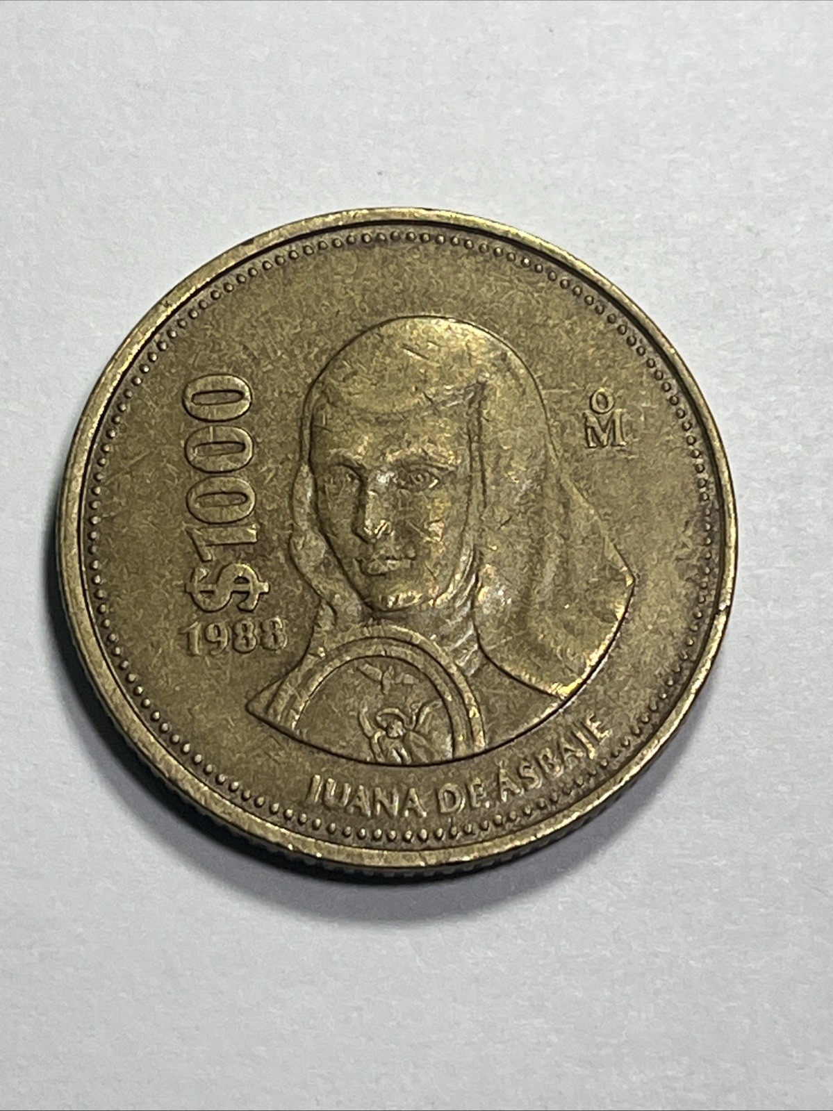 1988 Mexico Mo 1000 Pesos, Juana de Asbaje Mexican Coin