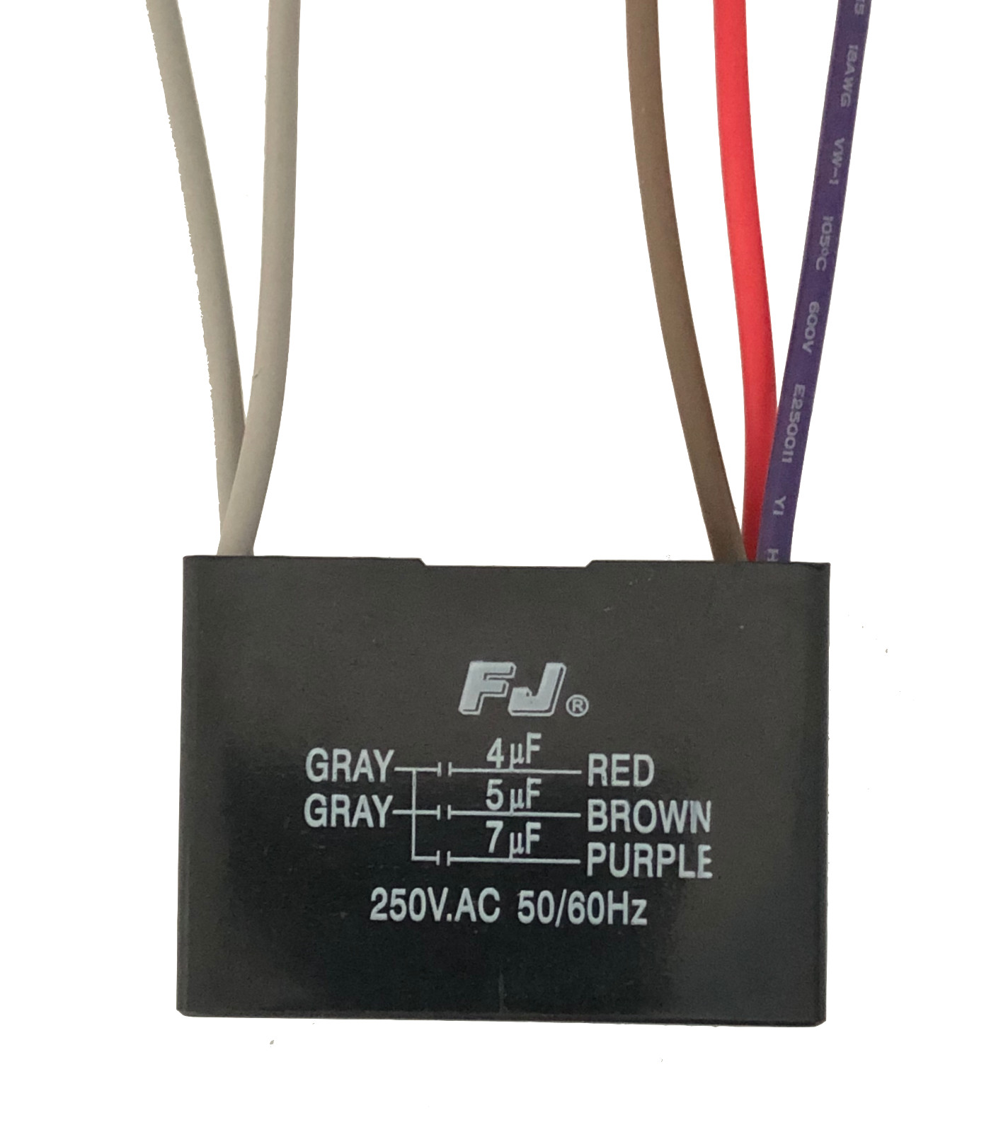 CEILING FAN CAPACITOR CBB61 4uf+5uf+7uf 5 WIRE