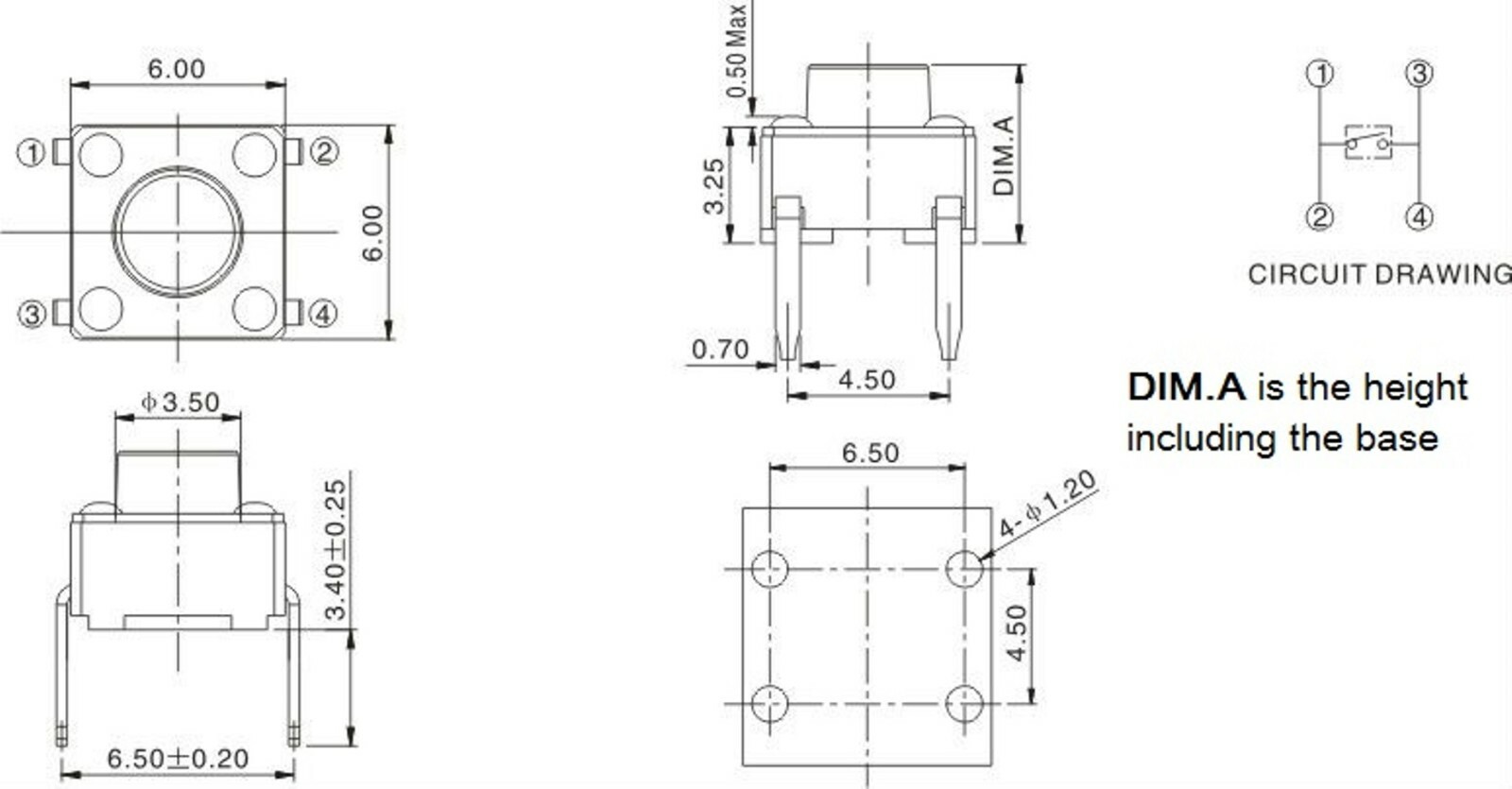 Micro Push Button Switch 4.3mm-12mm SPST Small Mini Momentary Tactile UK