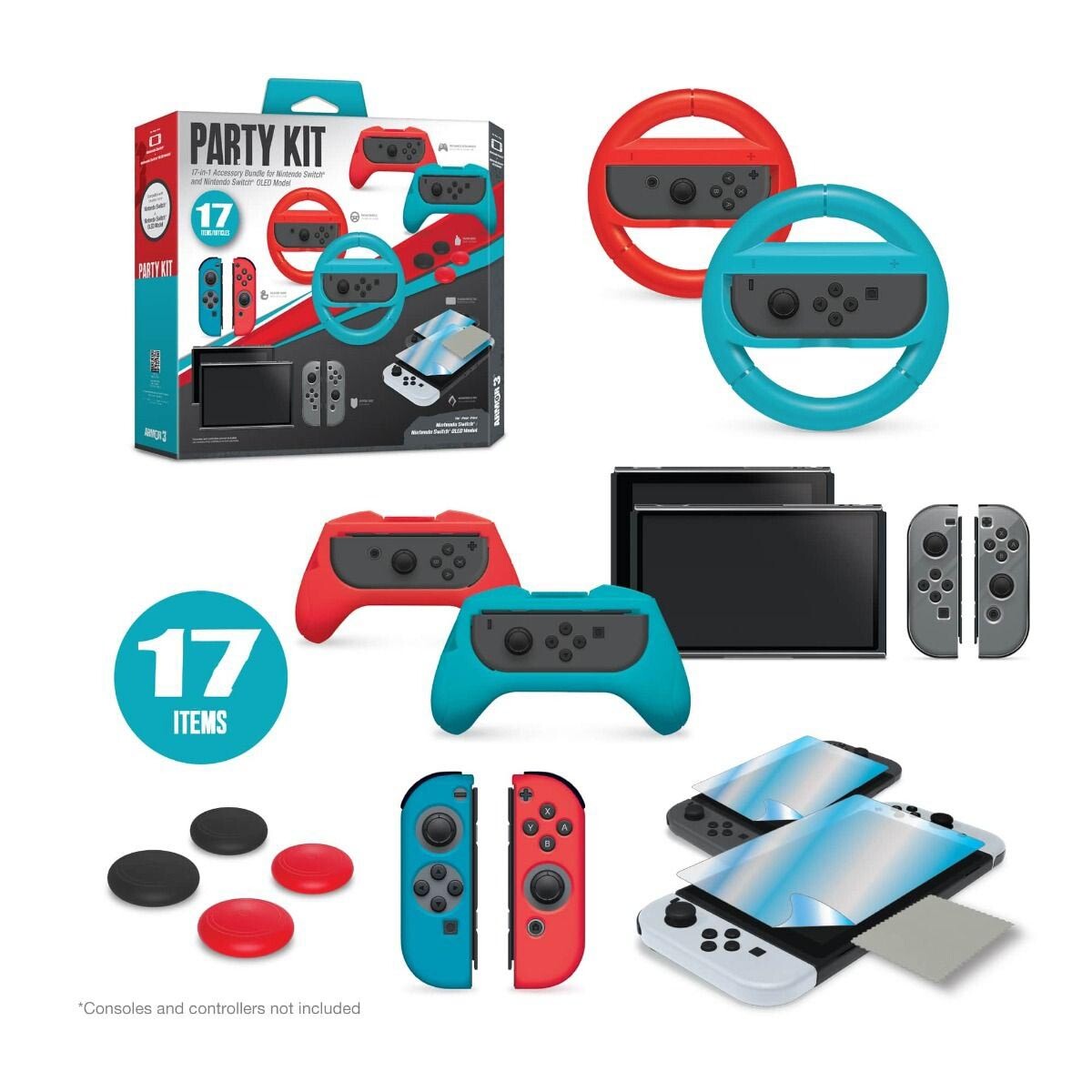 Armor3 Party Kit 17 in 1 Starter Kit Bundle for Nintendo Switch / Switch OLED