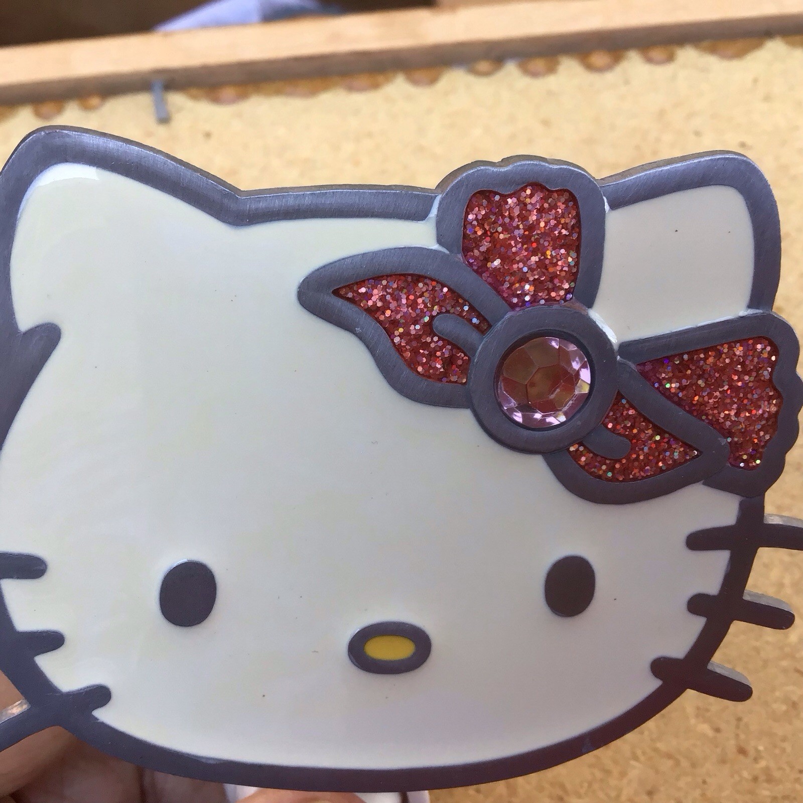 Hello Kitty plug-in night light Sanrio pink Rhinestone Bow Enamel Surface Mint