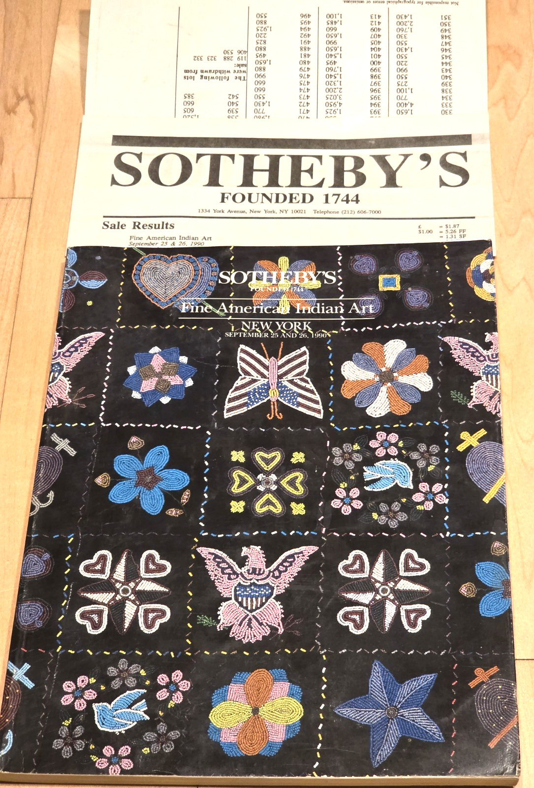 AUCTION CATALOG SOTHEBY'S 1990 FINE AMERICAN INDIAN ART NY W/Results!