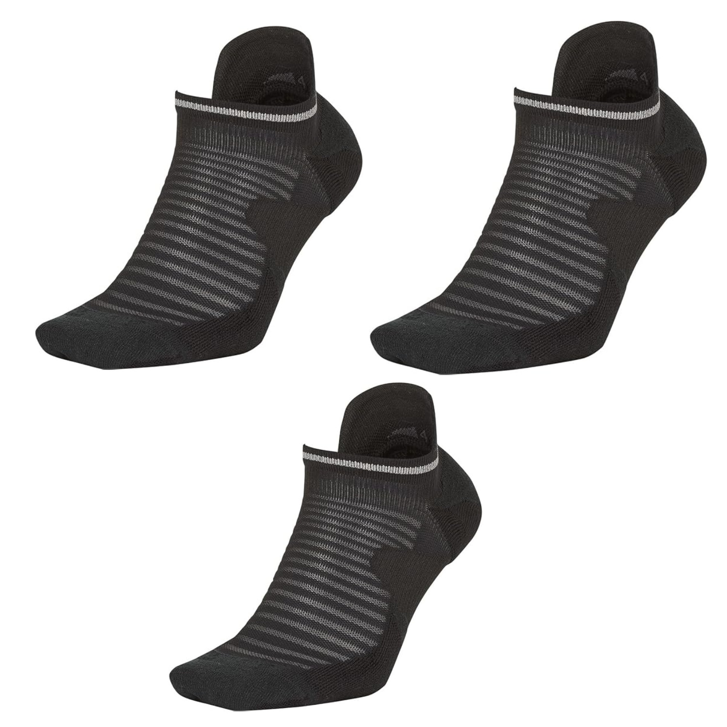 Nike Spark CU7201-010 Unisex Black Silver No-Show Running Socks Pack of 3 DSGL1