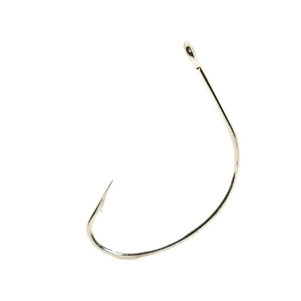 Mustad Hooks 37140-NI-1/0-100 Wide Gap Kahle Fluke Shiner SILVER Bait Hook