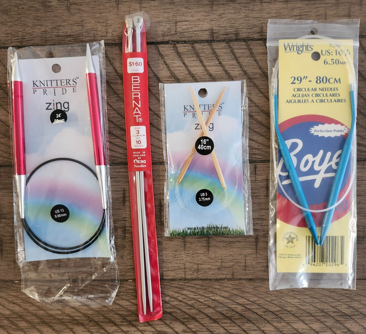 Lot of 4 Knitting Needles Wrights Knitters Pride Bernat New Sealed