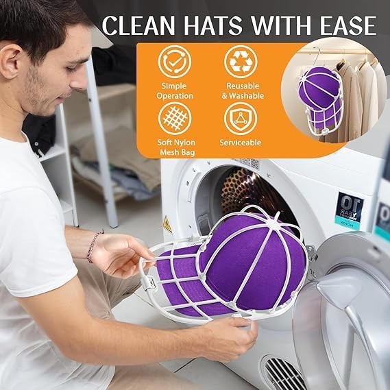 Cap Washer for Washing Machine 2 Pack Hat Protector Holder Travel Safe