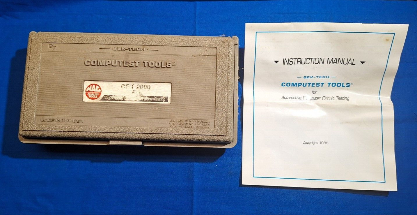 Mac Tools CPT2000 by Bek-Tech Automotive computer circuit testing set w/instruct
