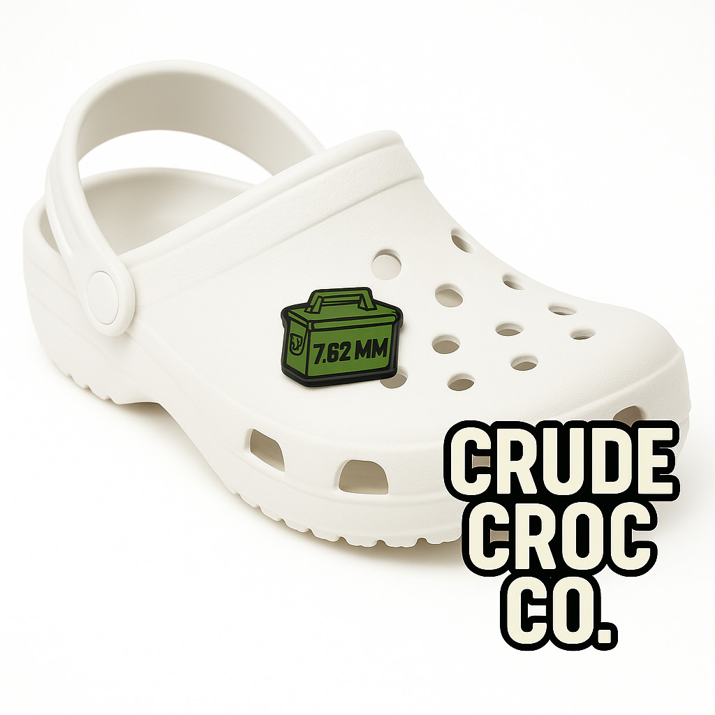 7.62 Ammo Can Croc Charm– Tactical Toe Accessory for Operators and Range Gods
