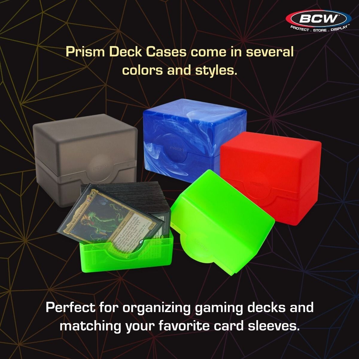 1 BCW Lime Green Smooth Glossy Prism Deck Case