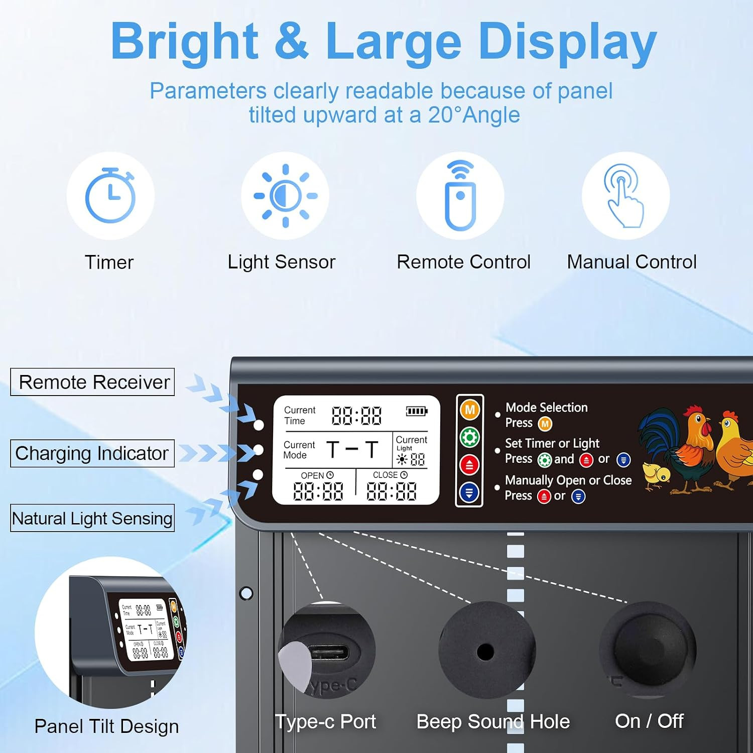 Automatic Chicken Coop Door Solar Powered with Timer & Light Sensor | Automatic