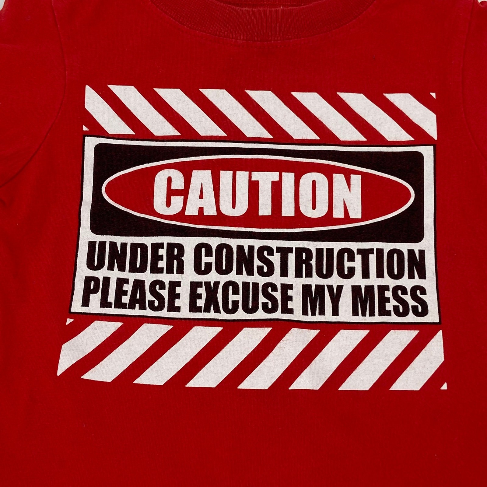 Place Caution construction t-shirt 6-9 months