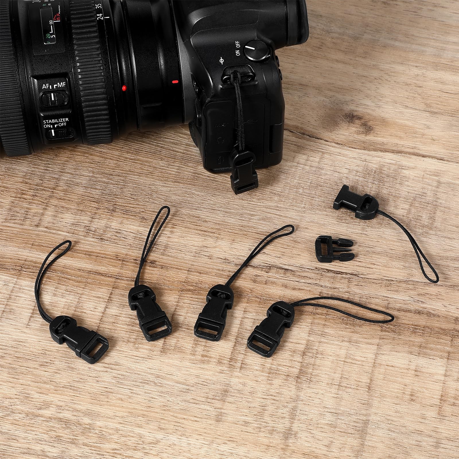 6 Pcs Black Quick Release Camera Strap QD Loop Connectors Attachment Set