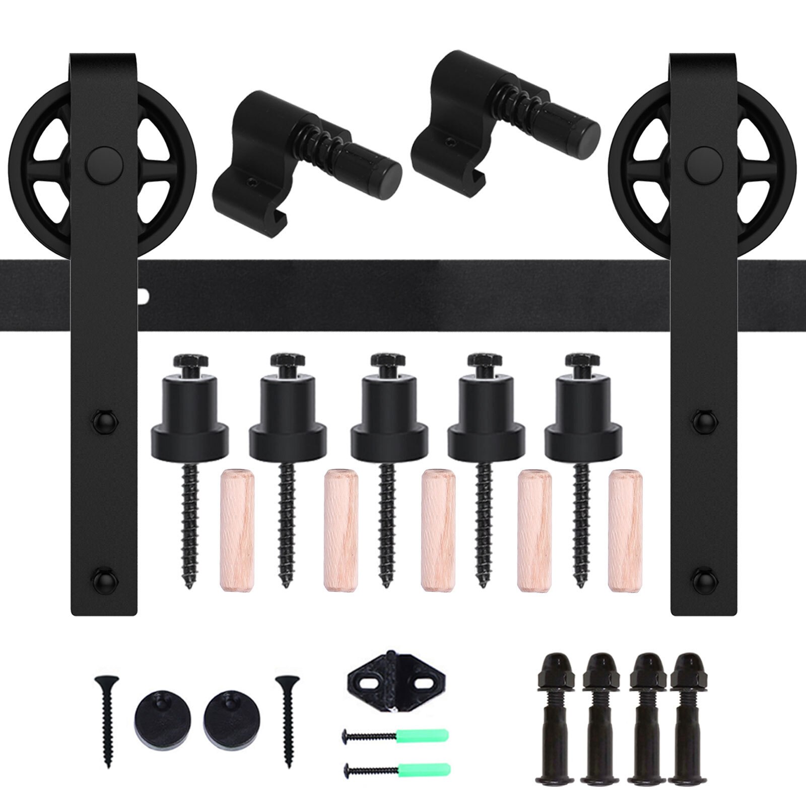 CCJH 4FT-20FT Sliding Barn Door Hardware Kit For Single/Double Door