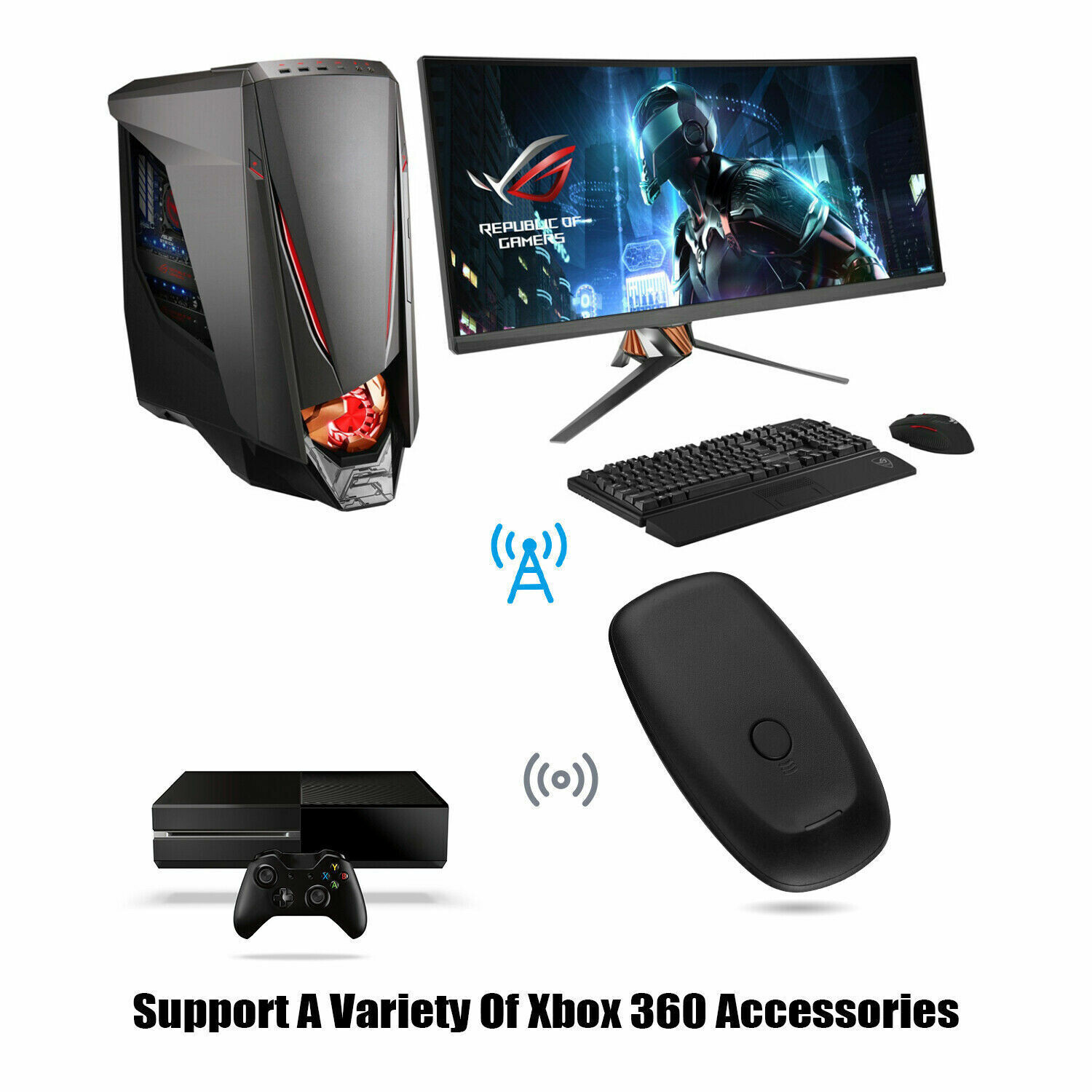 PC Wireless Gaming Receiver USB Adapter For Microsoft Xbox 360 Controller