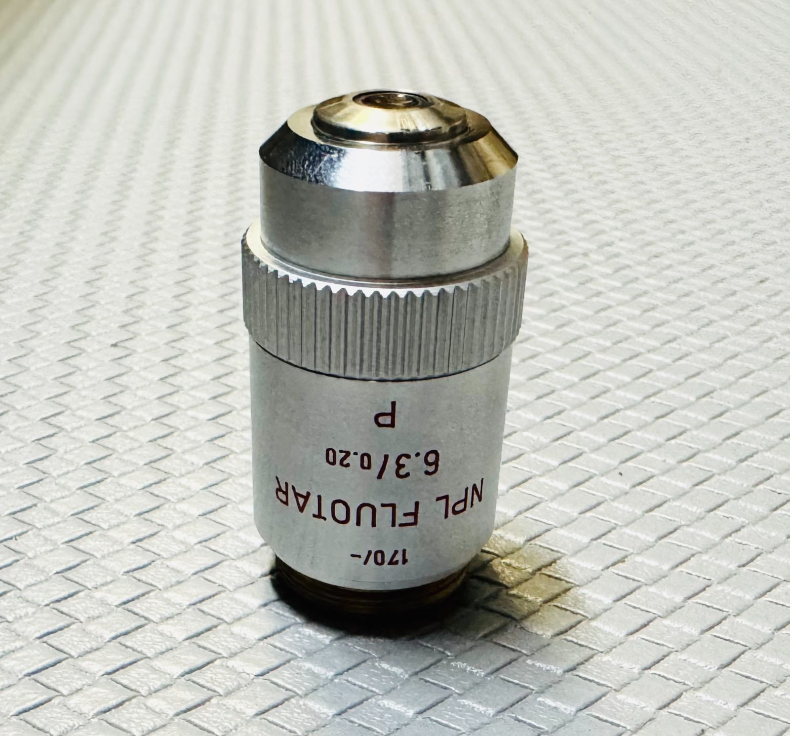 Leitz NPL Fluotar  6.3/X0.20 P Polarizing Microscope Objective POL Lens 170mm
