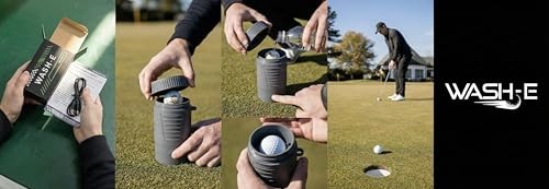 Wash-E Electric Golf Ball Cleaner – Portable Motorized Washer, USB-C