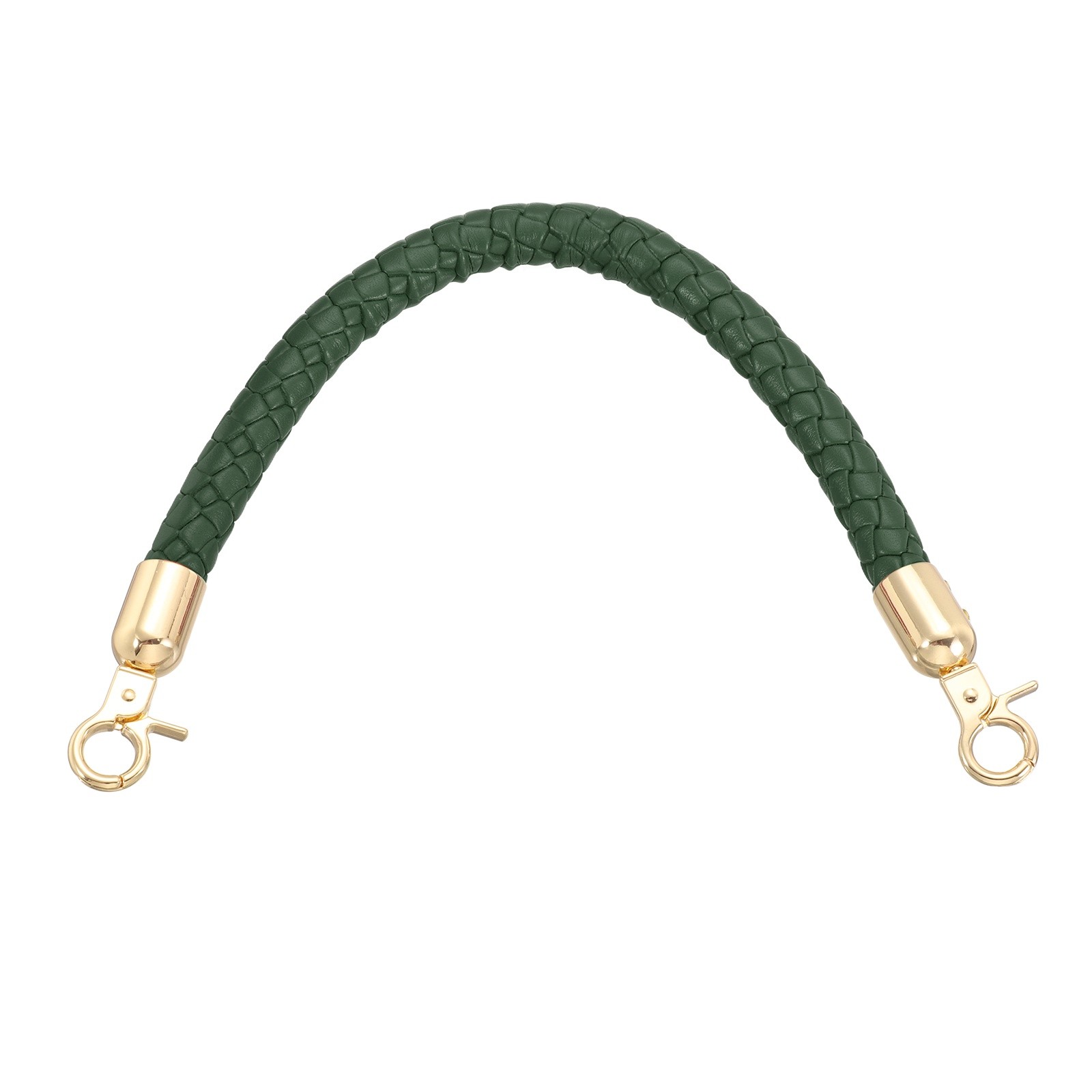 Braided Purse Straps, 11.8 Inch Leather Short Handbag Handle, Green