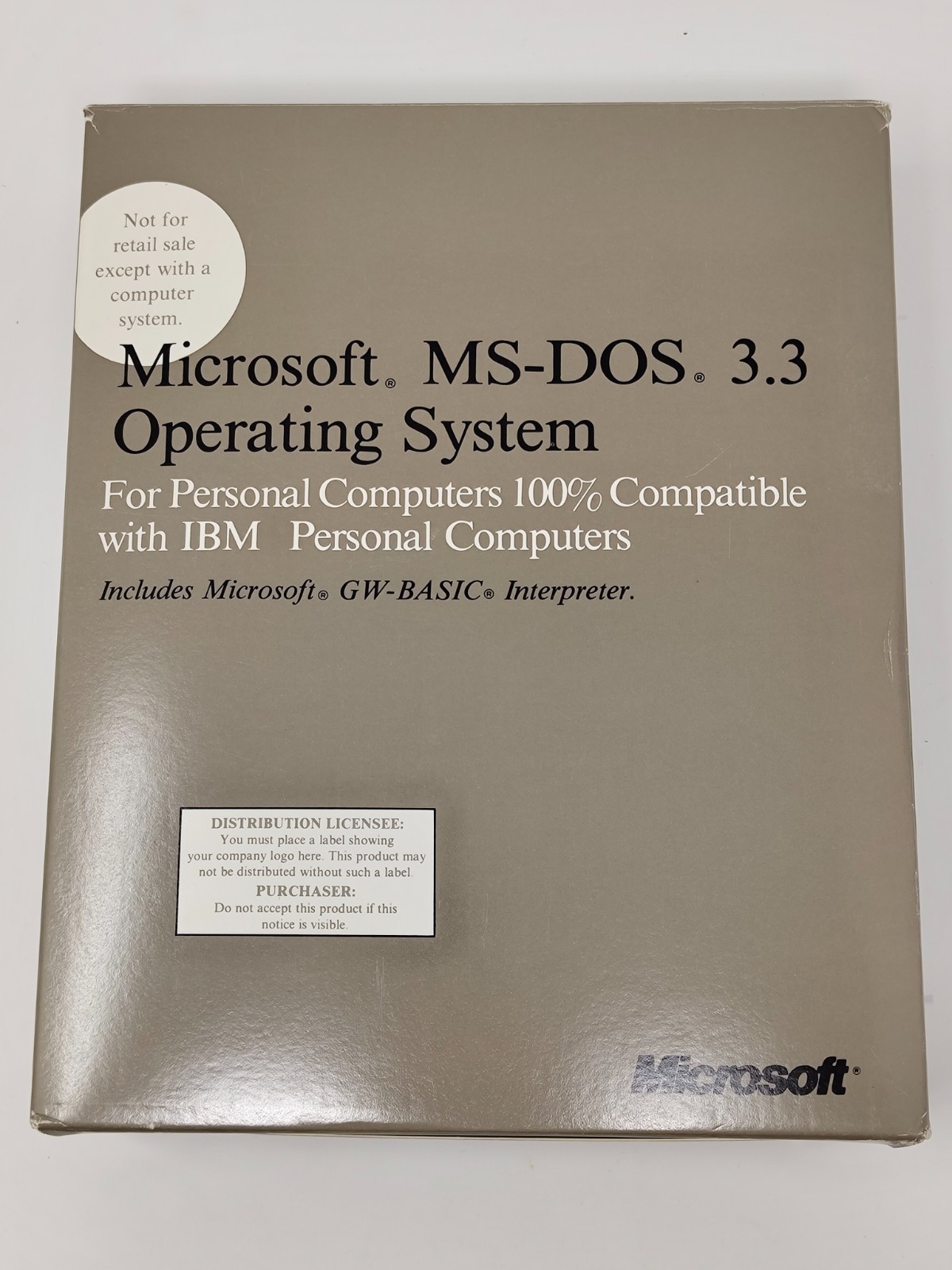 Vintage 1987 Microsoft Ms-Dos 3.3 Complete, with Diskettes still sealed