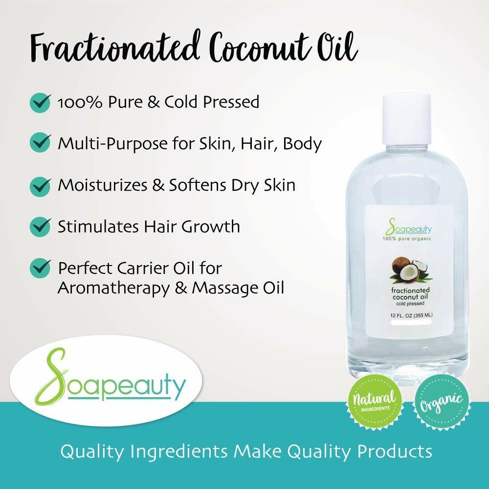 FRACTIONATED COCONUT OIL COLD PRESSED NATURAL 100% PURE PREMIUM 8 OZ