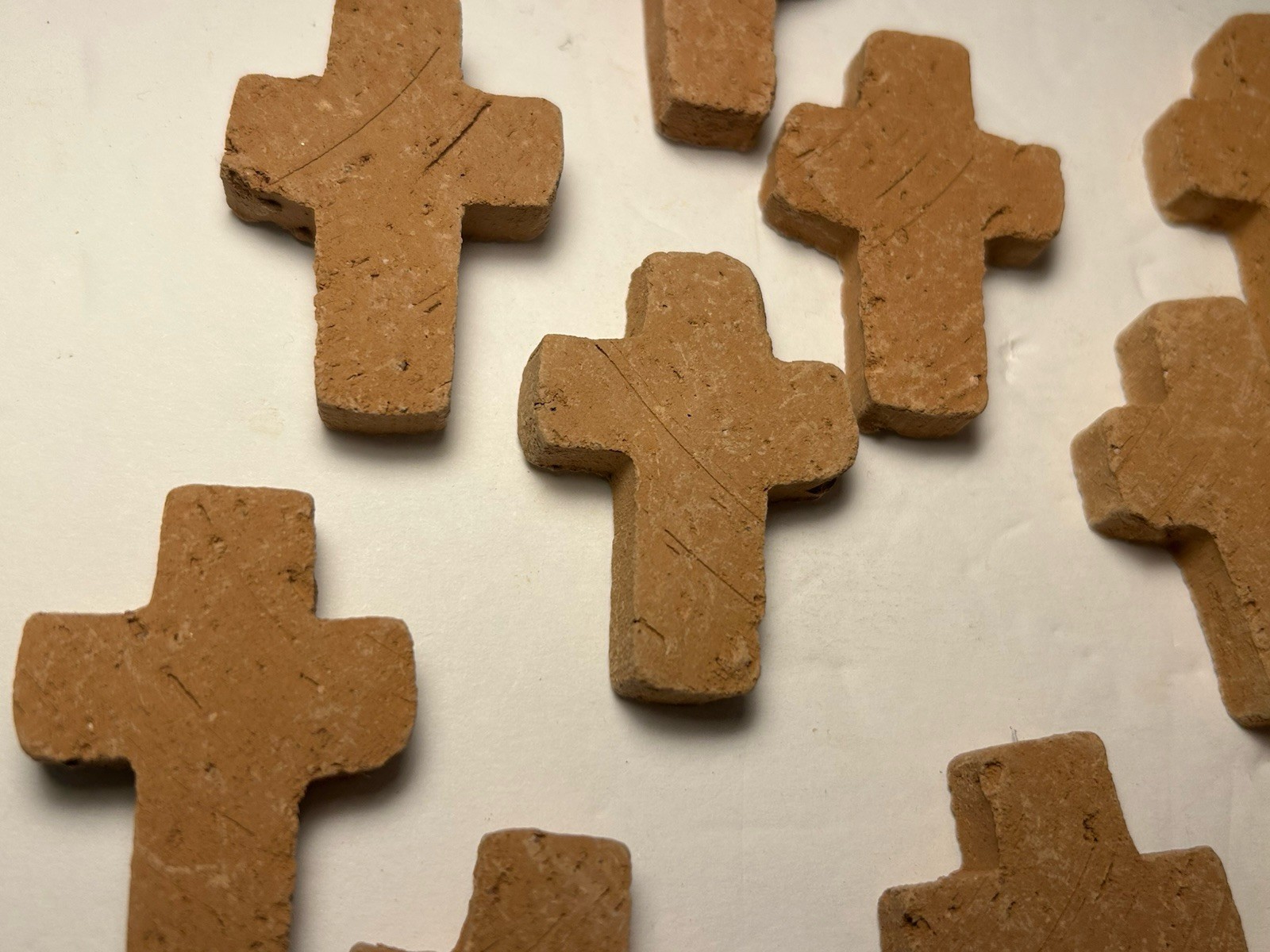 Blessing Box Clay With 11 Crosses 4”