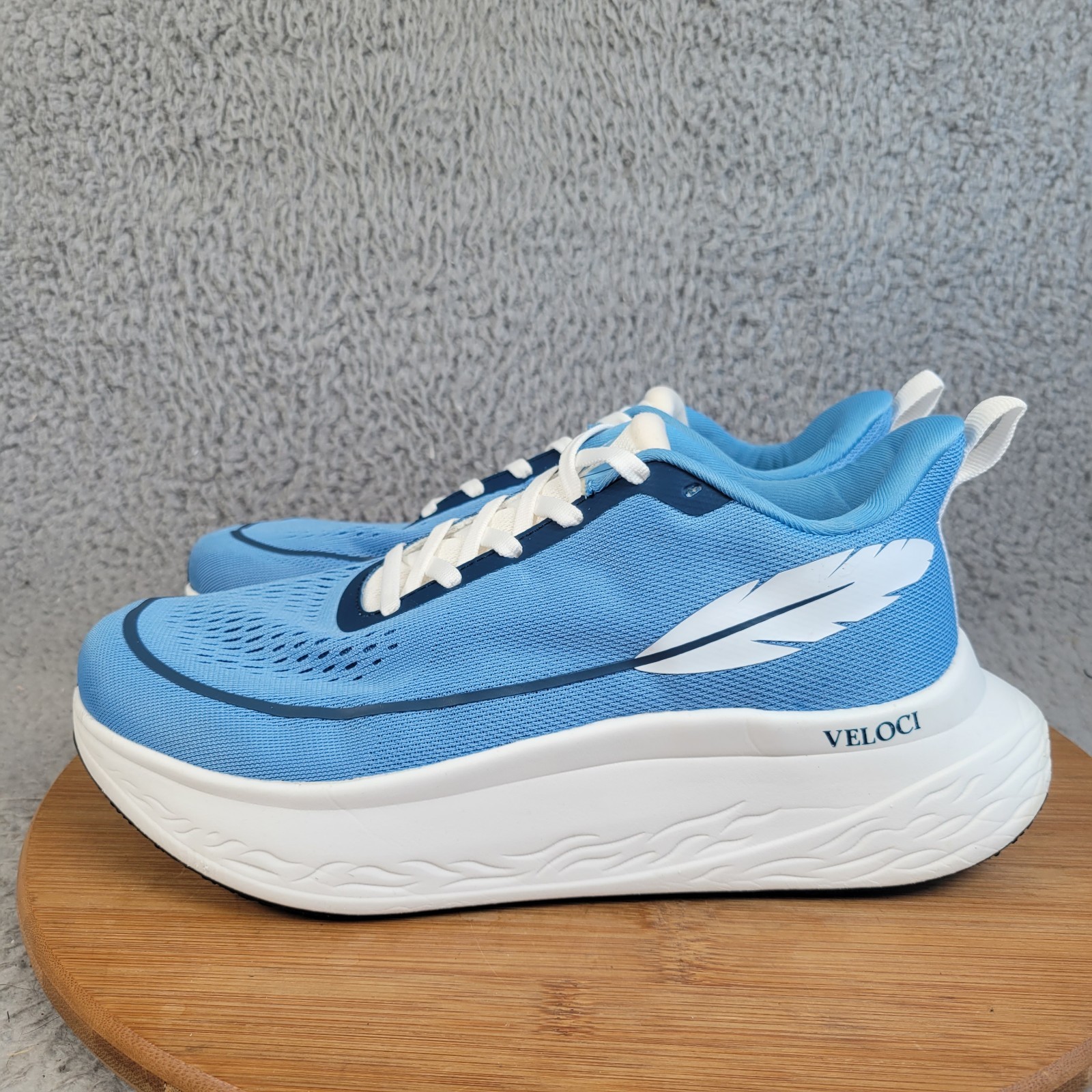 Veloci Ascent Shoes Womens 8 Blue White Running Lace Up Sneakers 10 mm Drop