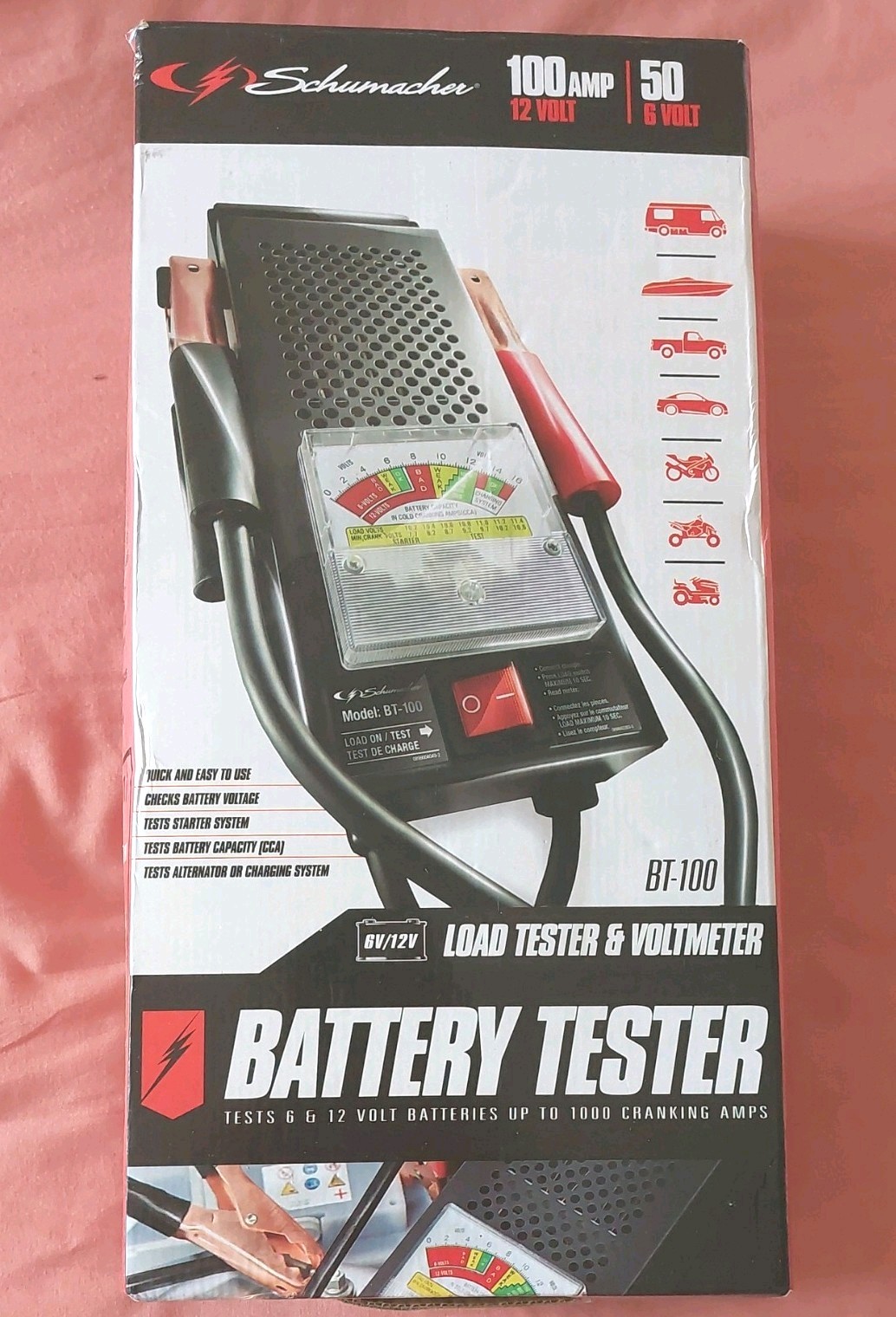 Schumacher BT-100 Battery Load Tester 6 & 12 V 100 amps Analog     (7.5.3)